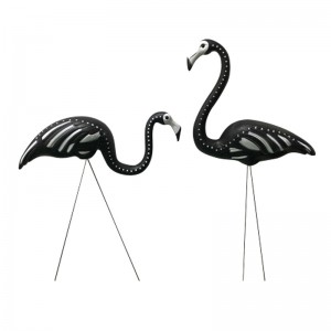 Black Skeleton Yard Flamingos Halloween Plastic Flamingo Heln Decor Ornament Zombie Peluză ornament